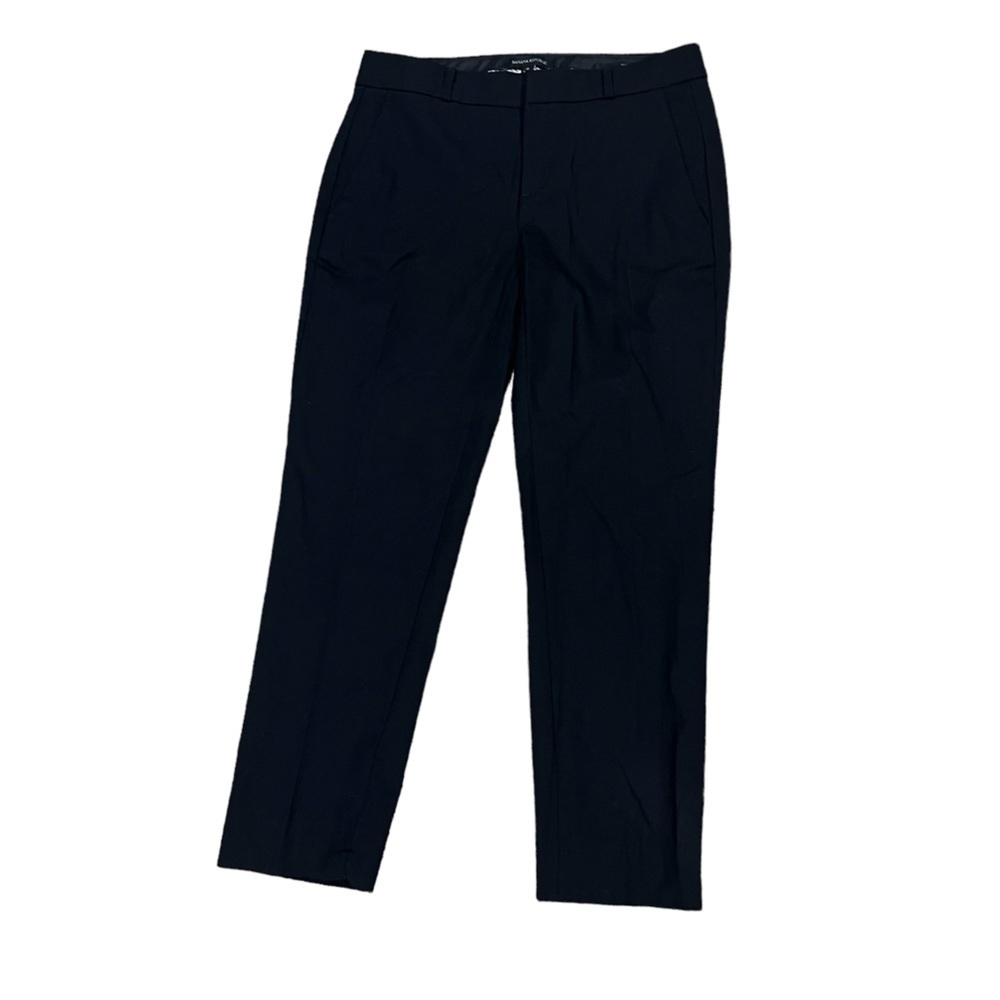 Banana Republic Black Avery Straight Leg Cropped Wool Pants Size 0 Women’s